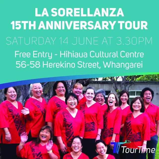 We have La Sorellanza Choir, Honolulu’s premiere community-based treble choir touring with us around New Zealand celebrating their 15th anniversary!
They are performing free concerts in Whangarei, Hamilton and Christchurch, so if you're in those cities, mark your diaries and get amongst it!
In Whangarei they are sharing the concert with Opera North, in Hamilton they are sharing the concert with Cantando Choir, and in Christchurch their afternoon concert is with Christchurch Liedertafel Male Voice Choir!
We look forward to seeing you there!

@operanorth @cantando_choir_hamilton @hihiaua

 #choirtour #choraltour #choralconcert #travelwithtourtime #ProudToTravelWithYou #GroupTravel #choirtour