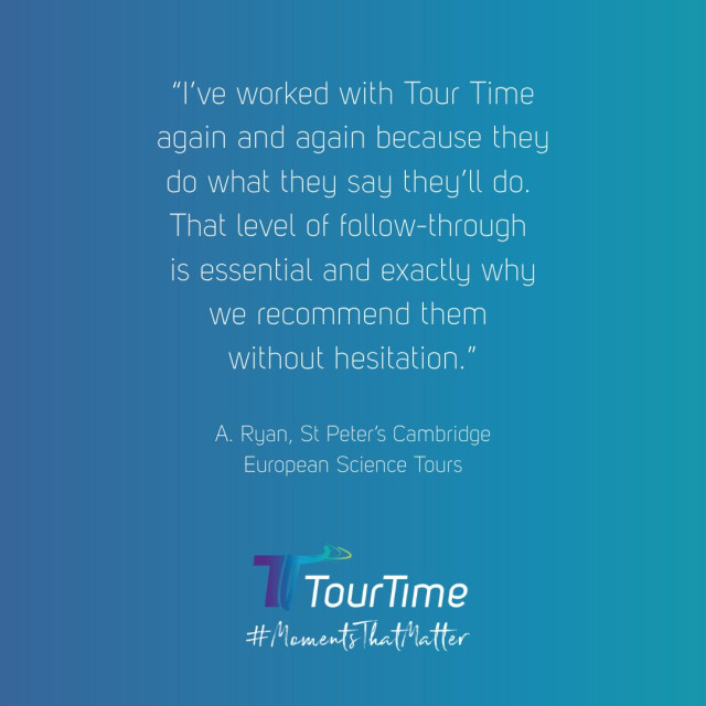 💬 “They do what they say they’ll do.”
That’s why schools & groups choose Tour Time again and again. 💫
#TourTime #TrustedTravel  #GroupTravel #MomentsThatMatter #TravelWithTourTime #StudentTravelMatters #ExperienceMatters #StudentTours #StudentTravel #TrustedBySchools #SchoolTourSpecialist