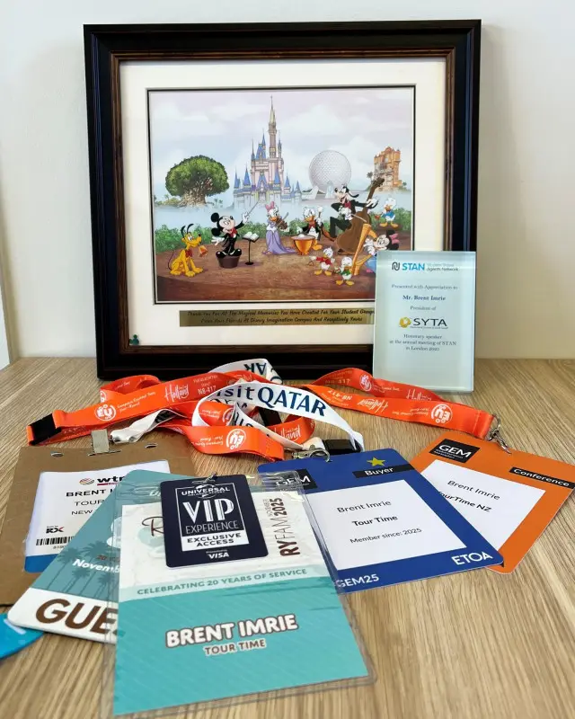 Brent has jetted back into the office and brought some great new decor with him - we're loving the exclusive Disney print 🏰
He's here for a few days in between his trip to the USA and UK for conferences and fam trips as President of SYTA: Student and Youth Travel Association, and  Managing Director of Tour Time. He's made amazing connections and is looking forward to offering new and exciting experiences for our touring groups.
Next up he's off to join Vikki in China, so look out for an update from there!

@brentimrie @vixxon27 

 #GroupTravelSpecialist #SchoolTravelExperts #TravelTransforms #IndustryLeader #BestPractice #GroupTourSpecialist #FinanciallyBonded #BeyondTheClassroom #MomentsThatMatter